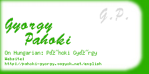 gyorgy pahoki business card